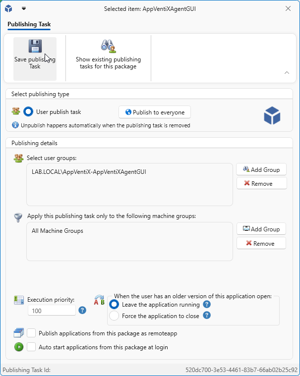 Select Users and Publish