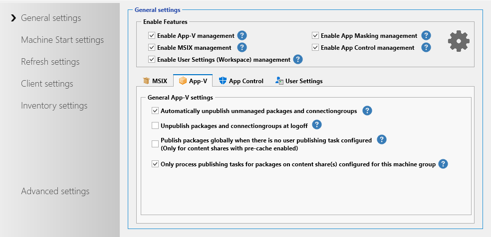 General APP-V Settings
