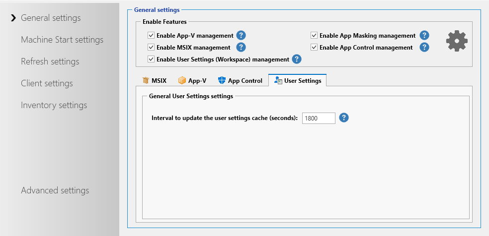 General User Settings Settings