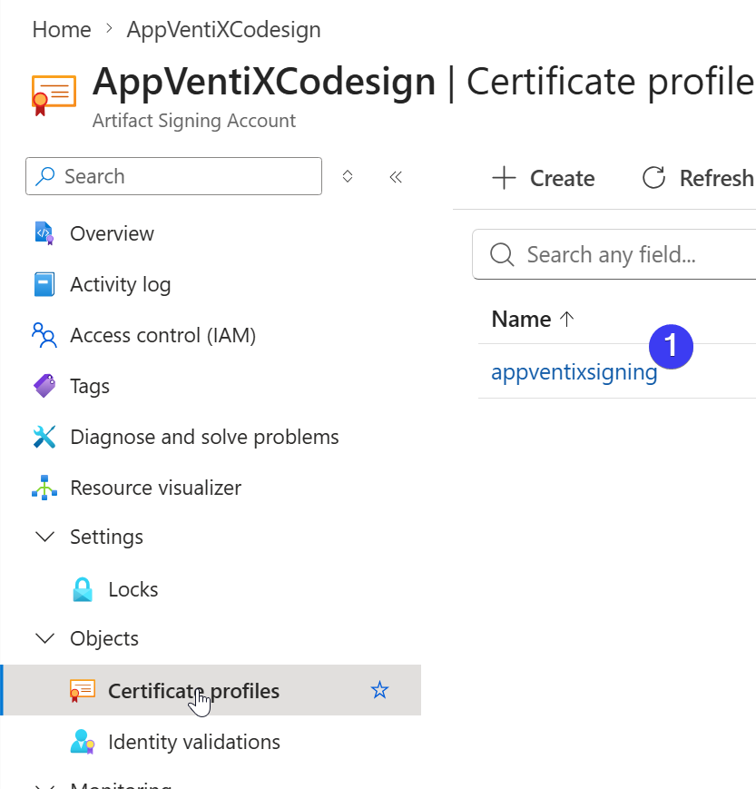 Make a note of the profile name