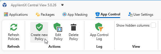 Create a policy manually
