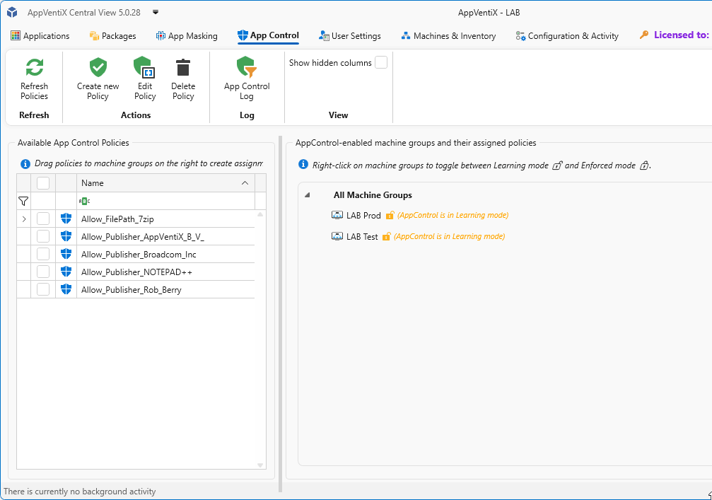 Assign and activate policies