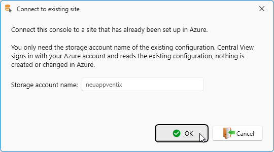 Enter storage account name
