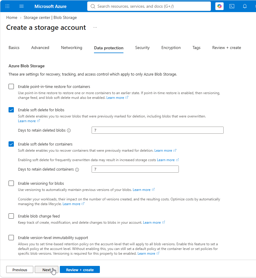 Configure Data Protection