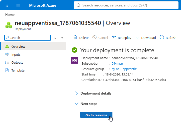 Deployment successful