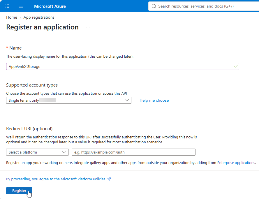 Create App Registration