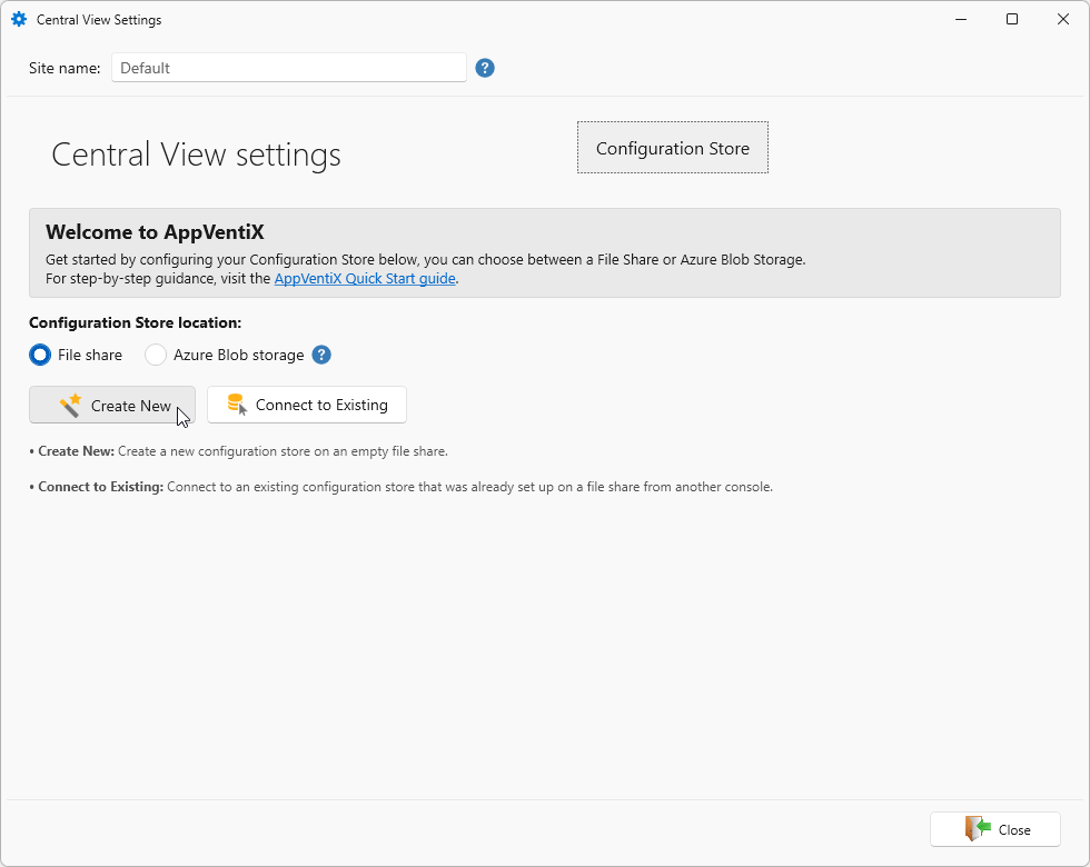 Azure Blob storage configuration