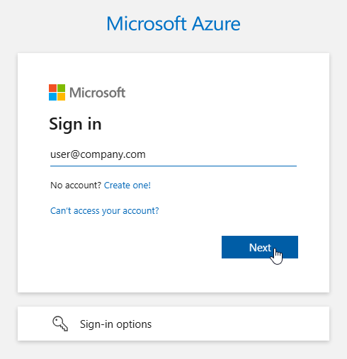 sign in with your company credentials