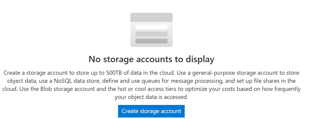 Create storage account