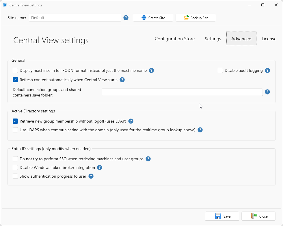 Advanced Settings