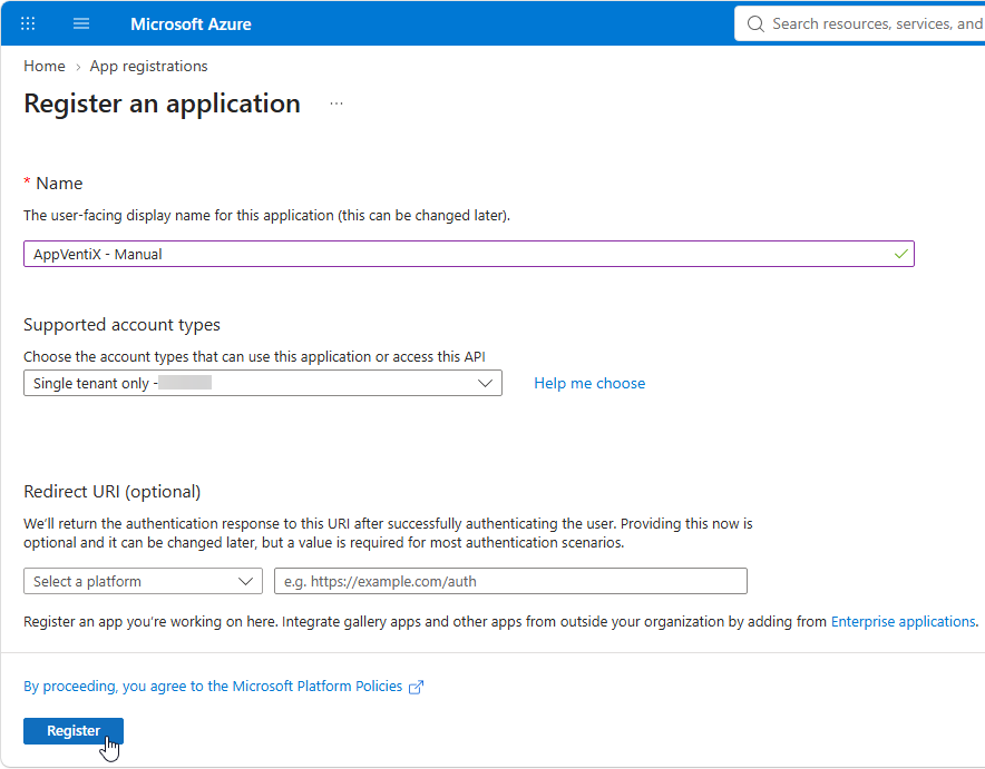 Create App Registration