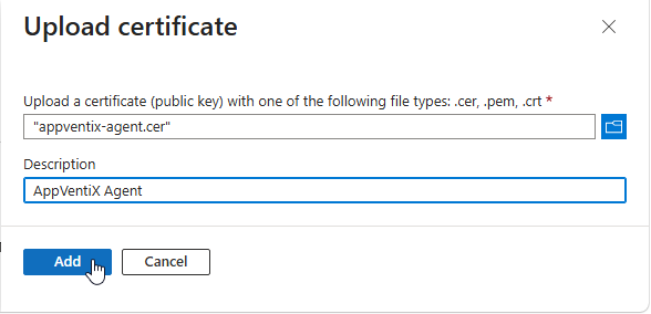 Add certificate