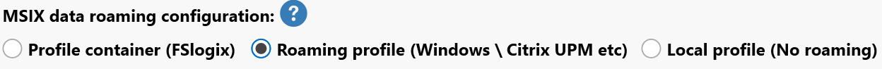 MSIX data roaming setting
