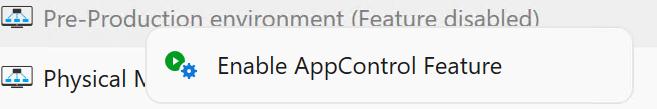 Enable App Control feature