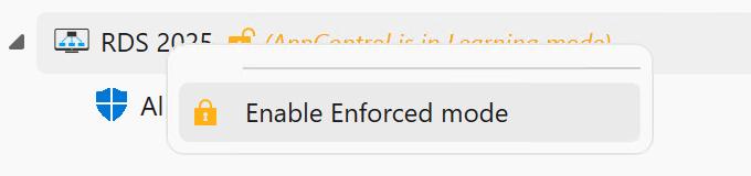 Enable enforced mode