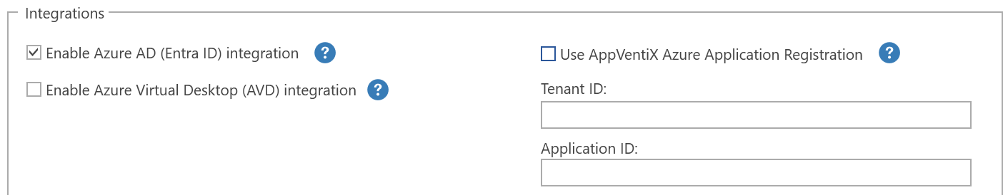 Entra ID integration settings