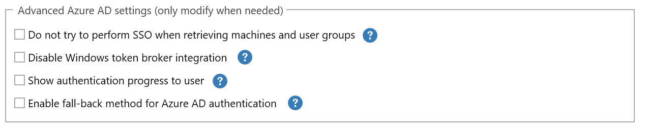 Advanced Azure AD settings
