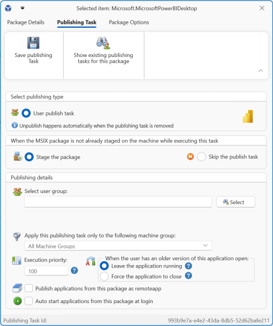 Publish as RemoteApp configuration