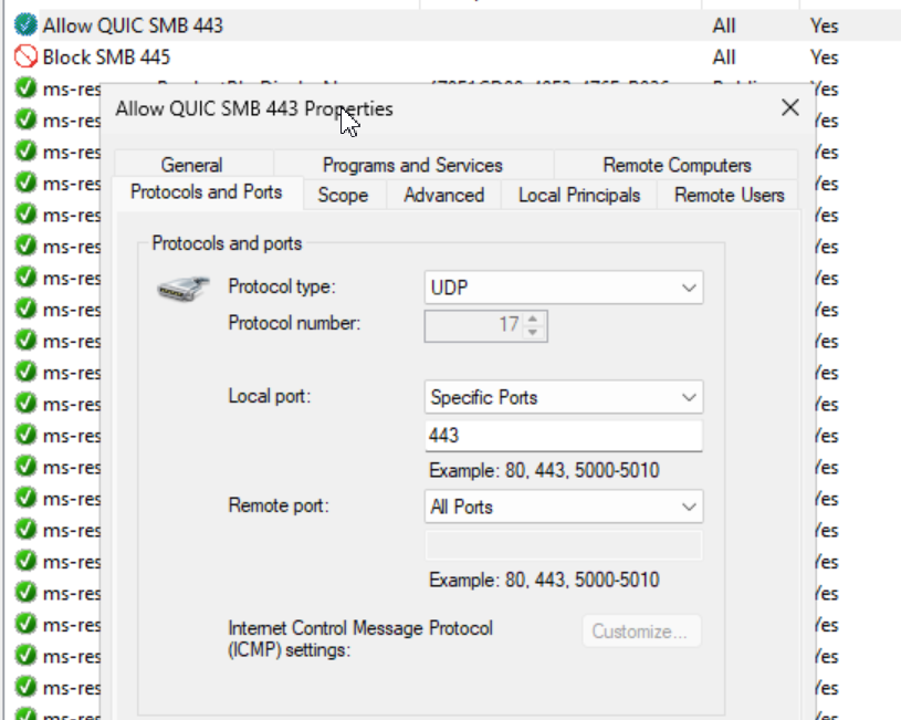 Firewall rule output