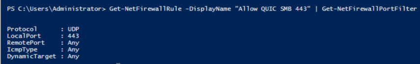 Block port 445 rule