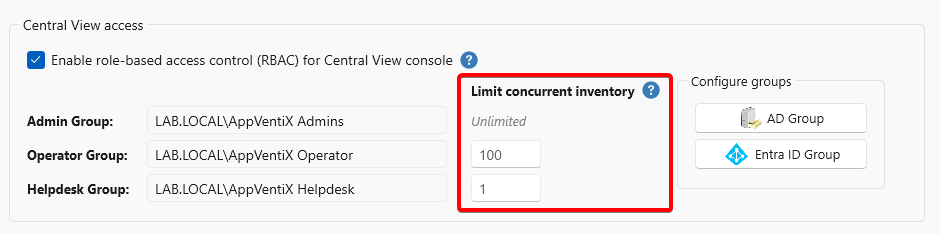 Limit concurrent inventory
