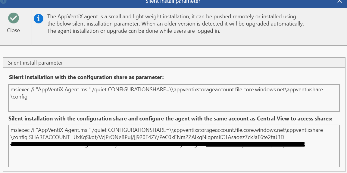 Silent install with account