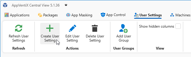 Create User Setting