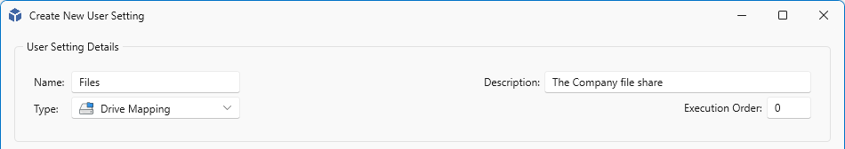 User Setting Fields