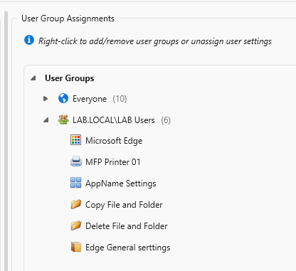 User Group Assignments