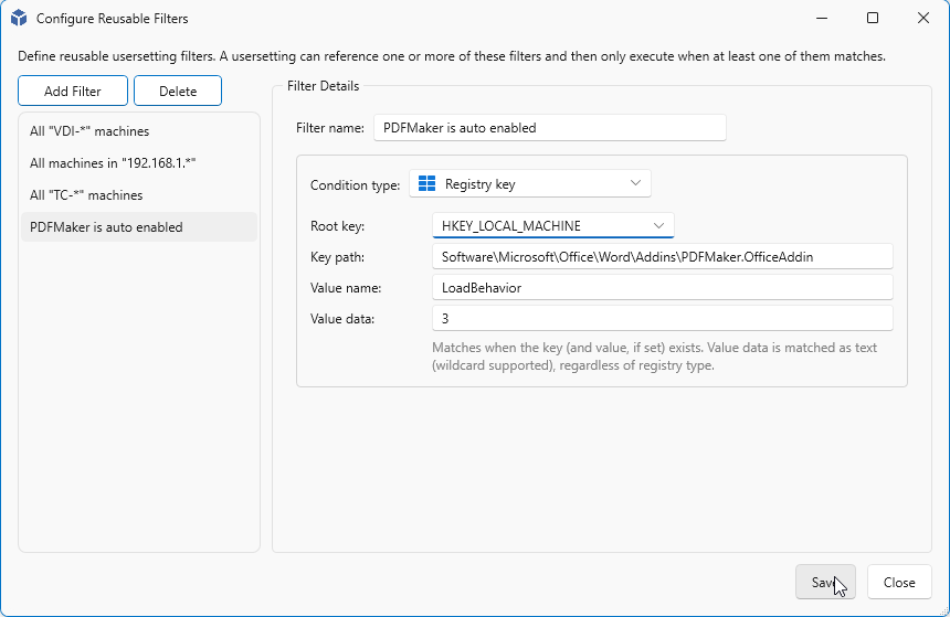 Enter registry data
