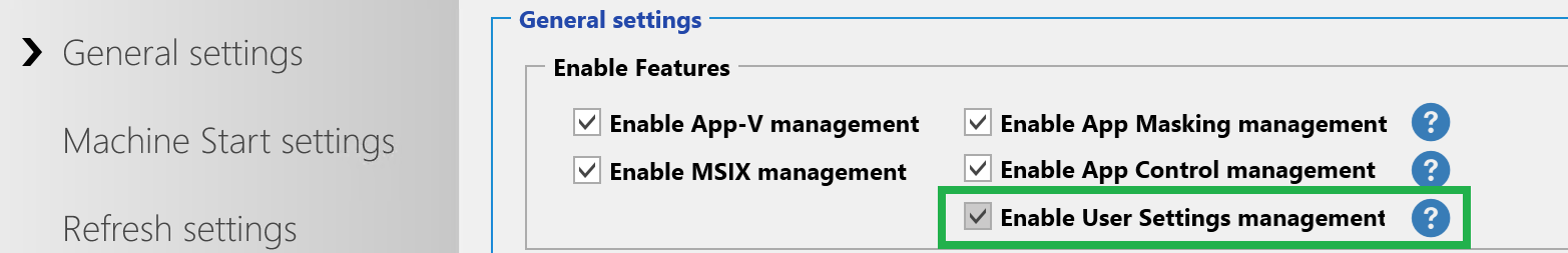 Enable user settings in agent settings