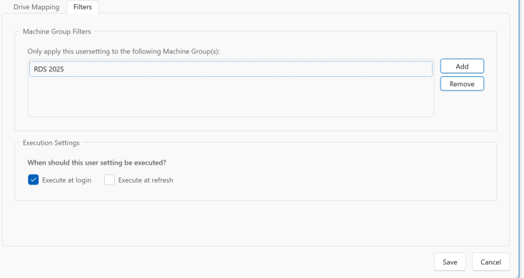 Tracked settings indicator