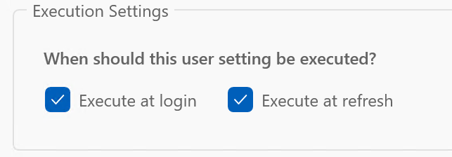 Enable refresh for user settings