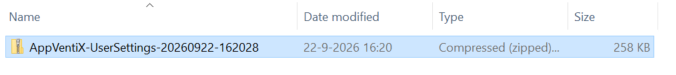 Exported files