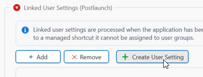 Create User Setting