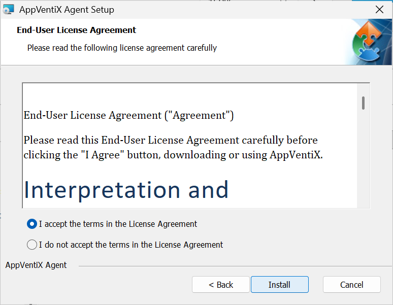 Accept Terms and Install
