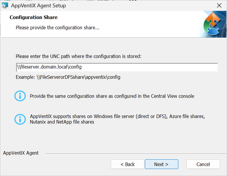 Enter configuration store