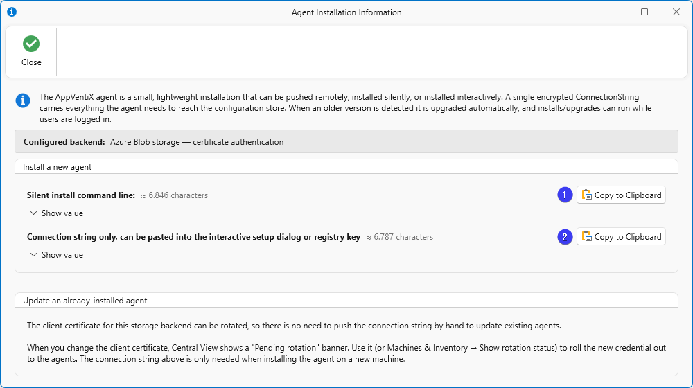 Agent Installation Information