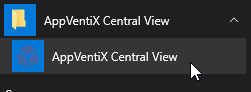 Open AppVentiX Central View in the Start Menu