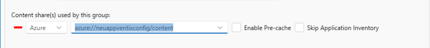 Select existing Azure container