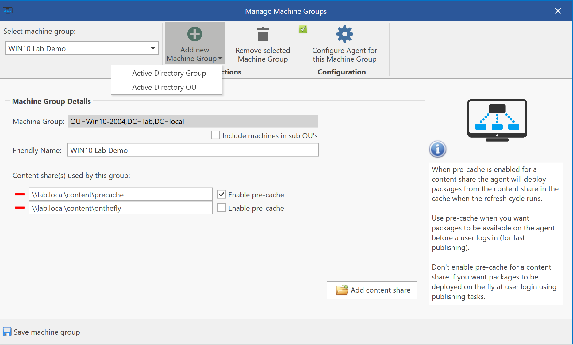 Manage Machine Groups - AppVentiX 3.0.27
