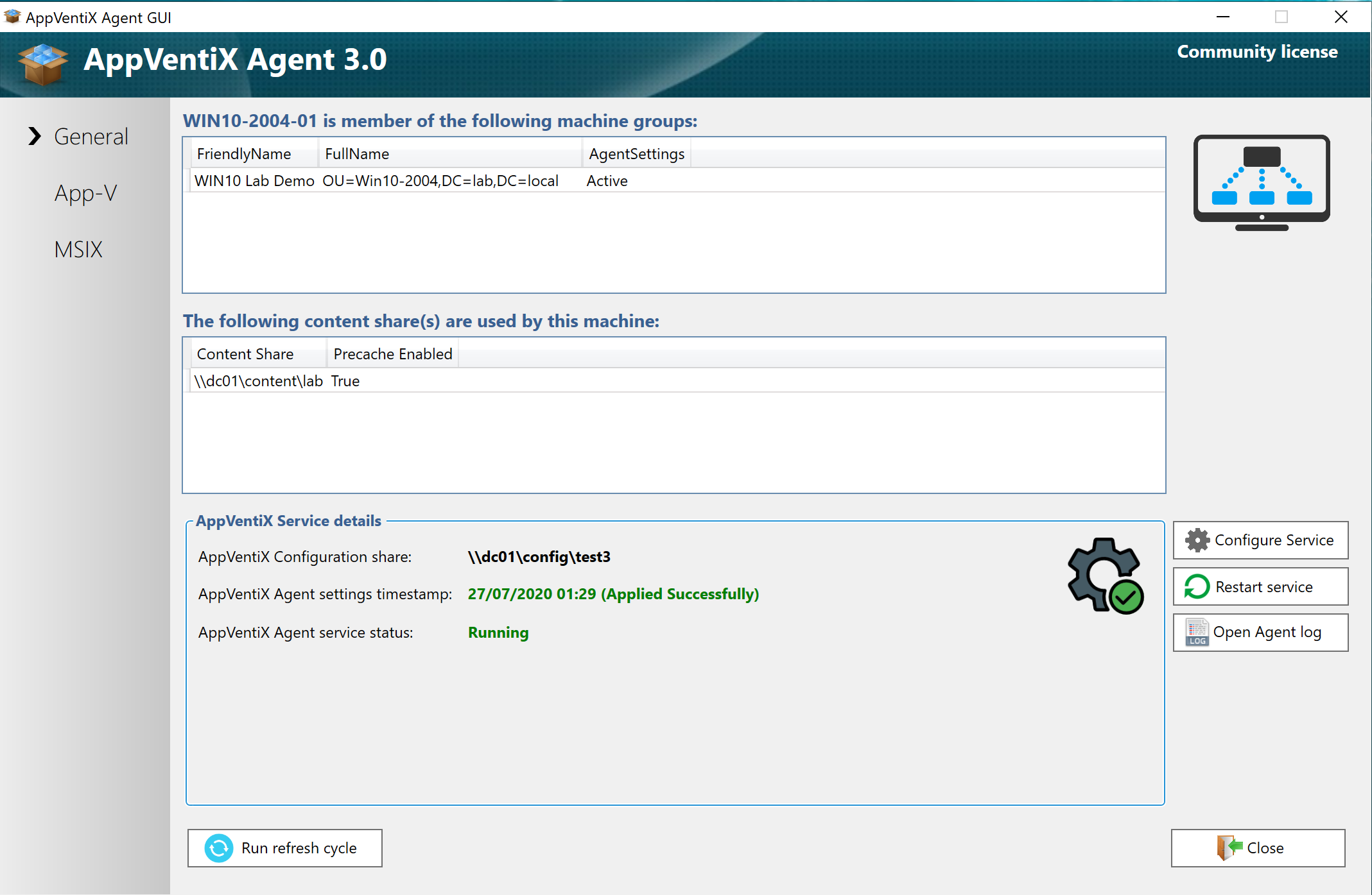Agent GUI General - AppVentiX 3.0.27