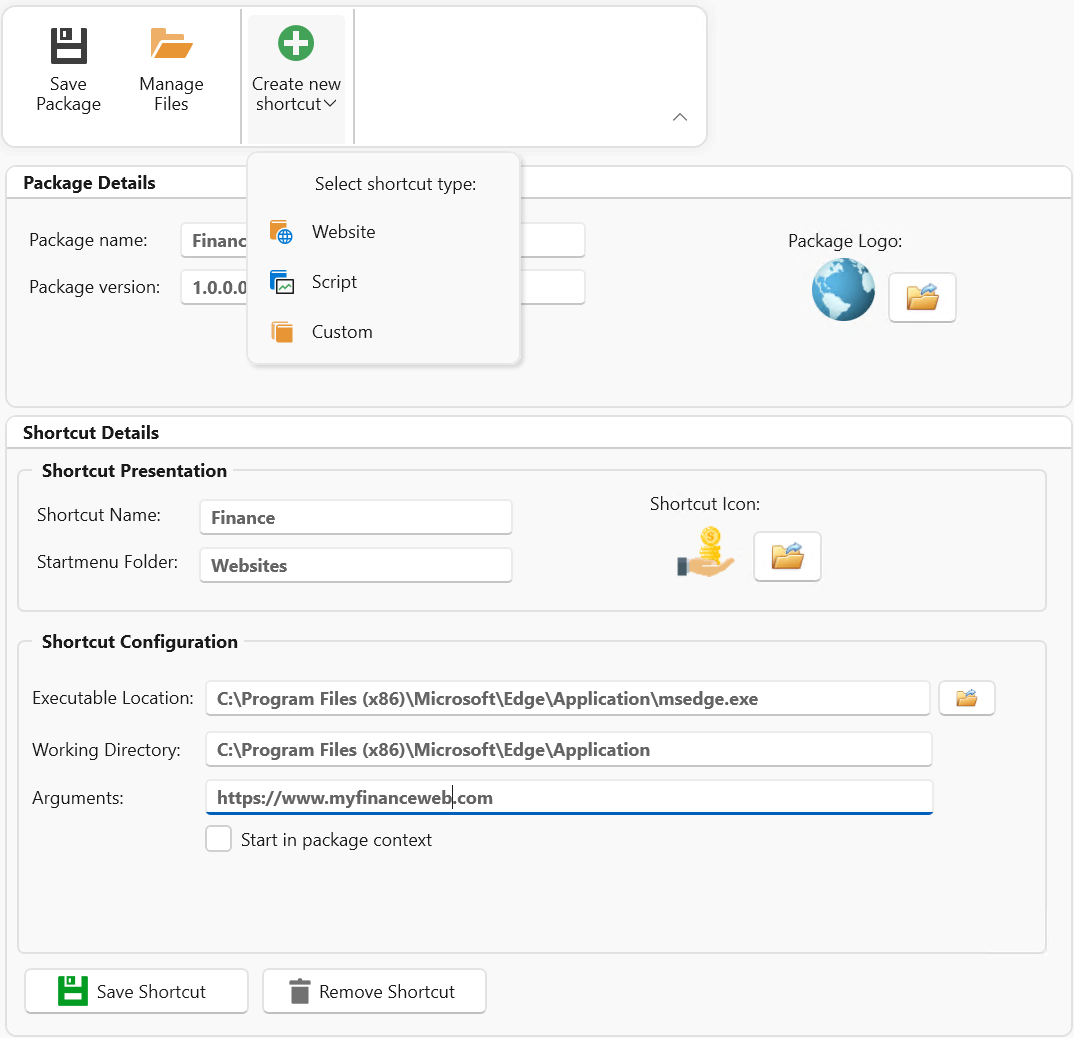 Create and edit packages - AppVentiX 4.0.26