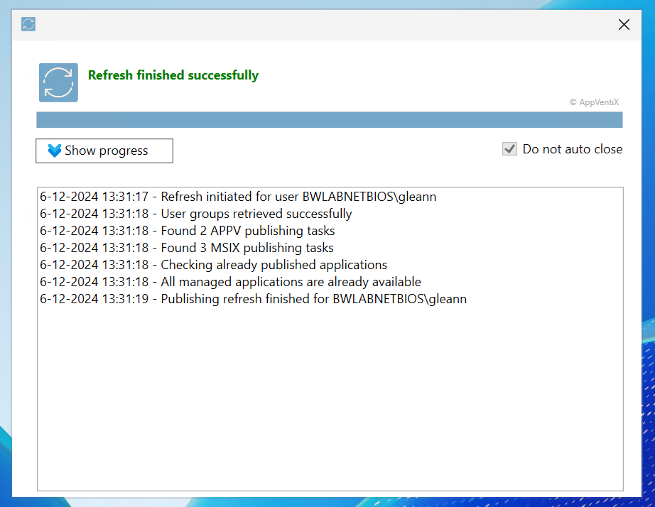 Refresh Application - AppVentiX 4.0.26