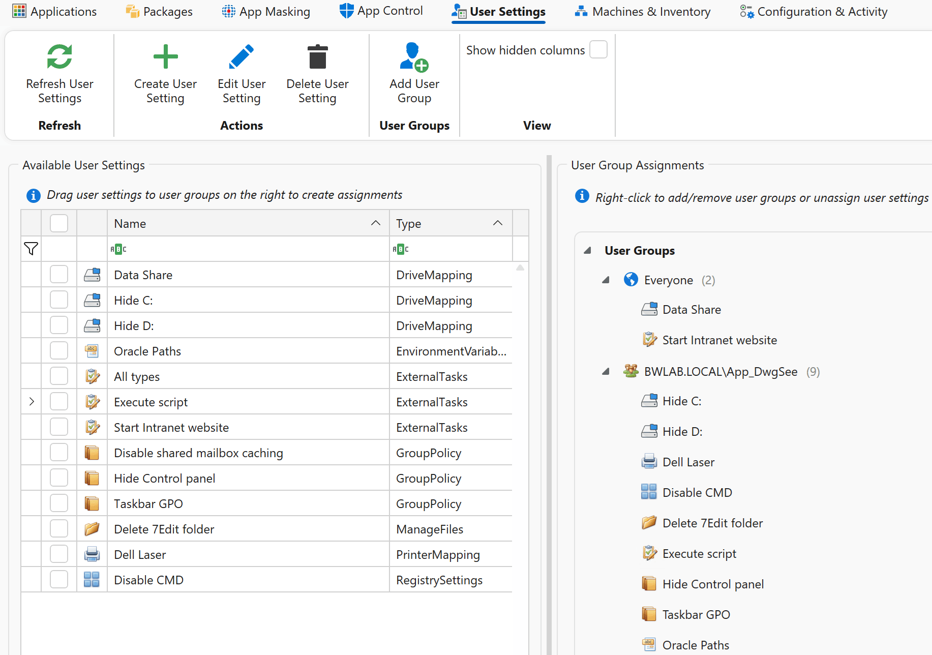 Usersettings - AppVentiX 5.0.26